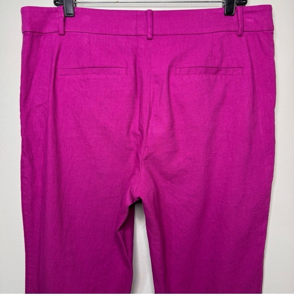 Loft Riveria Slim Pants Linen Blend Magenta Shadow Size 12 - Picture 8 of 12
